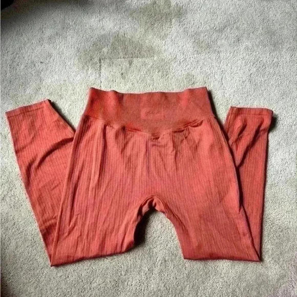 VICTORIA’S SECRET Pink Active Seamless  Leggings Orange Size Large - Picture 4 of 5